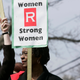 Rutgers University Professor Cheryl Wall holds a sign during a rally on the Douglass College campus in New Brunswick, N.J., to protest comments radio talk show host Don Imus made about the Rutgers women’s basketball team in April 2007.